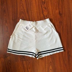 Bebe white and black shorts